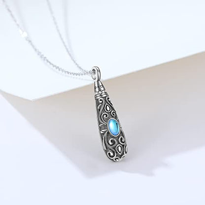 Sterling Silver Flower Tree Life Cremation Urn Necklace for Women - color: Tear *Cherry (Mo/St)