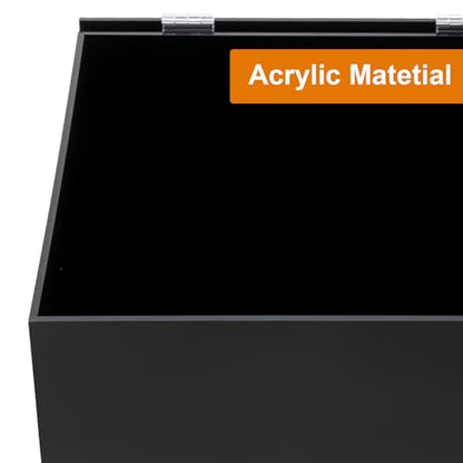 Acrylic Donation Box, 12" X 12" X 12" Ballot Suggestion Box with Lock & 2 Keys, Raffle Voting Box with Slot for School Conference Fundraising (Black) - color: Black, size: 12" X 12" X 12"