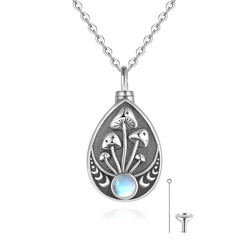 Flower Cute Animal Sterling Silver Pendant Urn Ashes Necklace for Women BF0709 - color: T1 *Mushroom