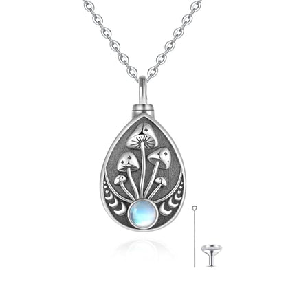 Flower Cute Animal Sterling Silver Pendant Urn Ashes Necklace for Women BF0709 - color: T1 *Mushroom