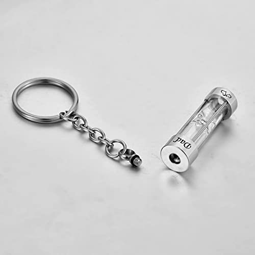 Hourglass Ashes Keychain Urn Pendant Memorial Keepsake Cremation Jewelry Dad - color: Dad