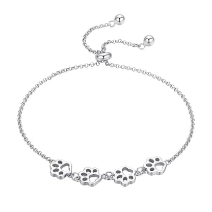 Silver Adjustable Bracelets 925 Sterling Silver Link Bracelets for Women Anniversary Birthday Christmas Jewelry for Women - color: Silver Cat