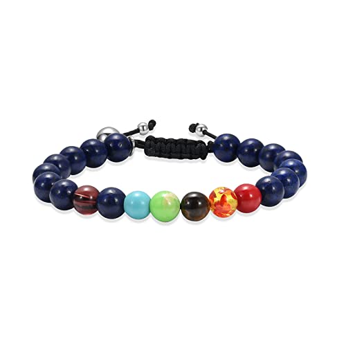 Hearbeingt Cremation Jewelry Urn Bracelet for Ashes Braided Rope Beads - color: Lapis lazul