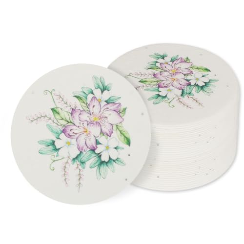 nulala 20Pack Plantable Seed Paper Cards - Handmade Circular Shape Greeting Cards Embedded with Wildflower Seeds for Gift Wrapping,Wedding Favors,Bridal Shower Favor,Celebration of Life - color: Purple