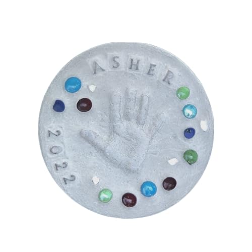 Large DIY Handprint Stepping Stone Kit, Mother's Day Gift, Footprint Stepping Stone (10 Inch + Stamp Set) - size: 10 Inch + Stamp Set