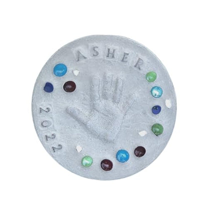 Large DIY Handprint Stepping Stone Kit, Mother's Day Gift, Footprint Stepping Stone (10 Inch + Stamp Set) - size: 10 Inch + Stamp Set