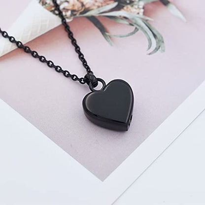 Pet Urn Necklace Heart Memorial Urn Pendant Dog Cat Keepsake Funeral Jewelry 316L Stainess Steel Paw Print Cremation Jewelry - color: Black One Paw