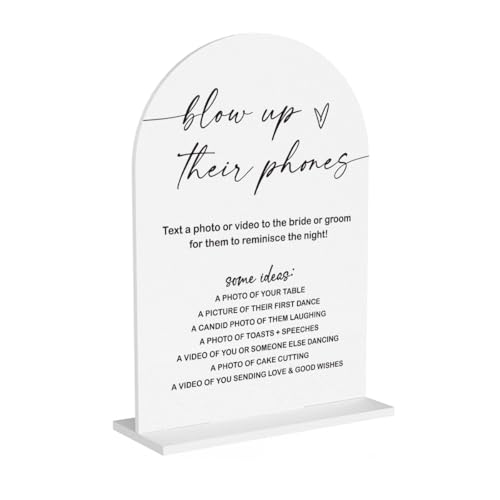 Blow Up Them Phone Sign Wedding Guest Phone Hunt Game for Wedding Engagement Bridal Shower Baby Shower Ceremony Reception Event Party Acrylic Decor 5"x7" - color: BlowUp