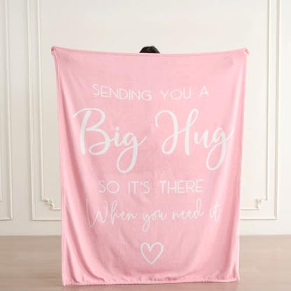 Thinking of You Gifts for Women Men – Get Well Blanket 50x60 Inch, Pink Flannel Comfort Hug Blanket, Sympathy Throw for After Surgery, Chemo, Illness, Recovery - color: Get Well-pink