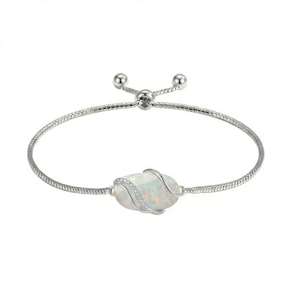Hummingbird/Bee/Black Cat/Butterfly/Dragonfly Bracelet 925 Sterling Silver Opal Bracelet Opal Jewelry Gifts for Women Mom Wife - style: Opal