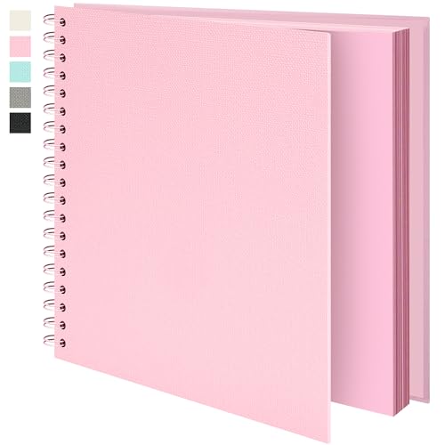 Vienrose Scrapbook Album,40 Pages,8x8 Inch,Candy Pink | Textured Paper Cover,Travel Scrap Book Photo Albums,Memory Book – Wedding,Baby,Family,Graduation,Pets - color: Pink, size: 8×8 Inch 40 Pages