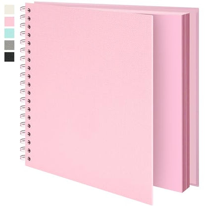 Vienrose Scrapbook Album,40 Pages,8x8 Inch,Candy Pink | Textured Paper Cover,Travel Scrap Book Photo Albums,Memory Book – Wedding,Baby,Family,Graduation,Pets - color: Pink, size: 8×8 Inch 40 Pages