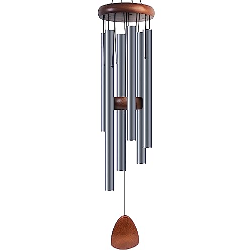 Bursvik 37" Aluminum Wind Chimes for Outside (Blue Grey), Patio Zen Decor - color: Blue Grey, size: Classic 37"