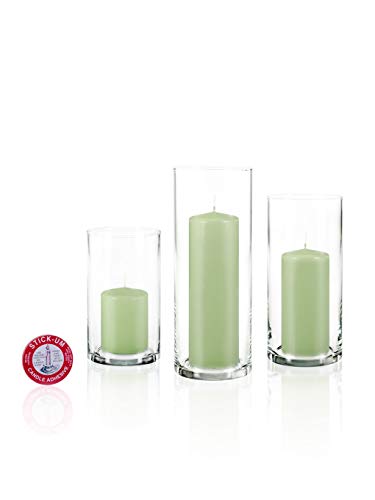 yummi Set of 36 Slim Pillars and Cylinder Vases - Mint - color: Mint
