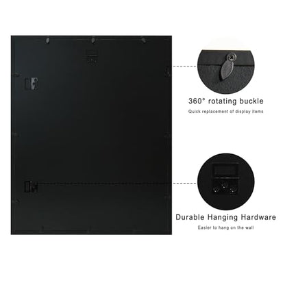 16x20 Large Shadow Box Picture Frame with Soft Linen Back, Black Wooden Youth Kids Jersey Frame Display Case with Tempered Glass Cover for Wall Display - color: Black, size: 16x20