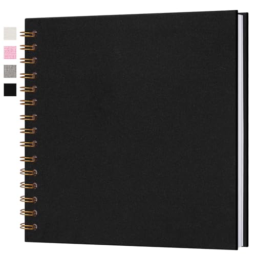 7x7 Inch Scrapbook DIY Photo Album, 20 Sheets (40 Pages), Black - color: Black, size: 7 x 7 Inch 20 Sheets