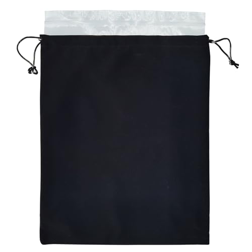Medium Black Velvet Cremains Urn Bag for Human Ashes - For Use Inside the Urn - Size 7" X 9" (85 Cubic Inches Capacity) - Includes a Resealable PE Material Ashes Storage Bag (Black, Medium) - color: Black