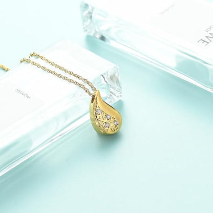Tree of Life Teardrop Urn Necklace for Ashes Teardrop Crystal Cremation Jewelry Celtic knot Ashes Pendant Stainless Steel Keepsake Memorial Jewelry for Women Men - color: Gold