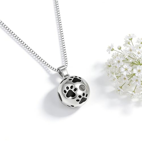 Urn Necklace for Ashes Blue opal Cremation Necklace Keepsake Memory Jewelry for Ashes of Loved Ones Keepsake - style: Paw Urn