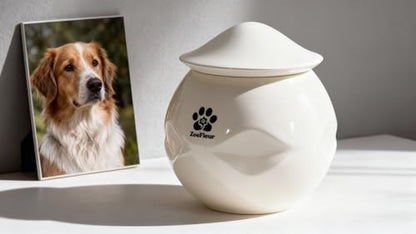 Landscape Art Pet Urn, Resin Memorial Box for Cat or Dog Ashes, Small Keepsake(A-White) - color: A-white