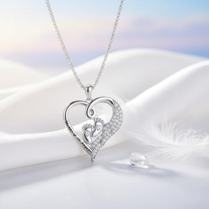 Necklace for Women 18K White Gold Plated Breast Cancer/Stethoscope Cross/Miscarriage Pendant Necklace Jewelry Gifts for Women - style: Miscarriage