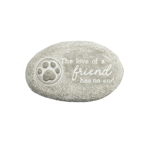 Mud Pie Concrete Love Friend Pet Garden Stone - color: Grey Love Friend