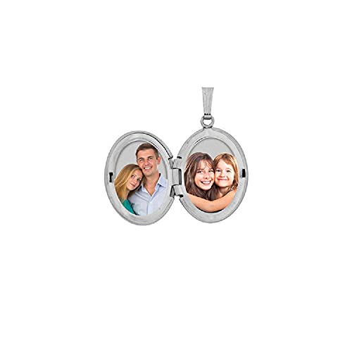 PicturesOnGold.com Oval Picture Locket in Silver - 3/4 x 1 inch - Includes 18 inch Chain - style: Locket Only