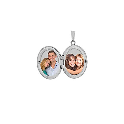 PicturesOnGold.com Oval Picture Locket in Silver - 3/4 x 1 inch - Includes 18 inch Chain - style: Locket Only