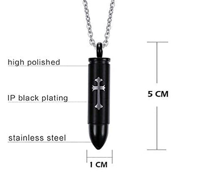 Celtic Cross Bullet Urn Necklaces for Ashes Cremation Jewelry Keepsake Memorial Pendant - style: Papa