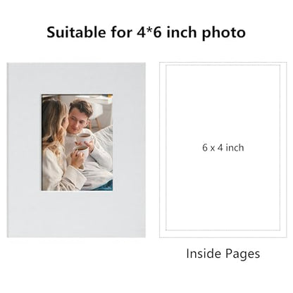 Small 4x6 Photo Album 100 Pockets Linen Cover White - color: White, size: 100 Pockets