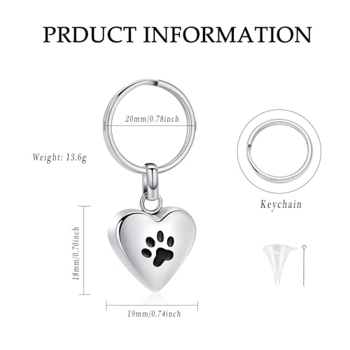 Cremation Urn Keychain for Pet Ashes, Cremation Jewelry for Human Ashes Dog Cat Cremation Keepsake Memorial Urn Keychain Ash Holder for Pet | cremation jewelry,holds pet & human ashes,stainless steel,memorial gift,memorial keychain,engraved,urn keychain f