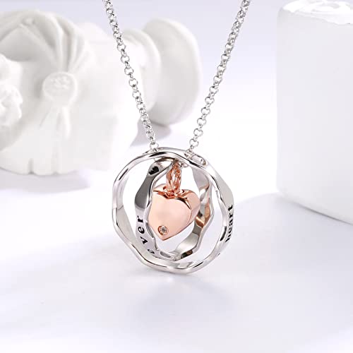 Sterling Silver Cremation Jewelry for Ashes Pendant Eternity Urn Necklace Keepsake Memorial Gifts You Are Always In My Heart I Love You Forever - color: Rose, style: Son