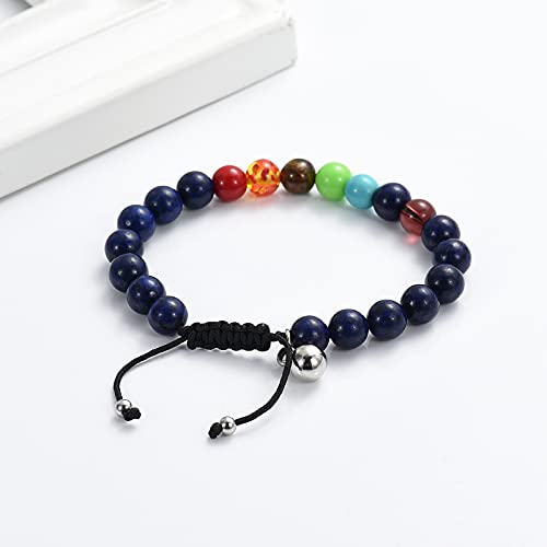 Hearbeingt Cremation Jewelry Urn Bracelet for Ashes Braided Rope Beads - color: Lapis lazul