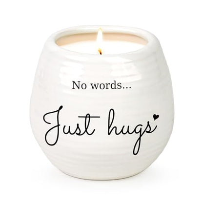 Sympathy Gifts for Loss of Loved One - No Words Just Hugs Candle | 10oz Lavender Scented Candle, Memorial Gifts, Bereavement, Grief, Thinking of You, Get Well, Condolence Candle for Women