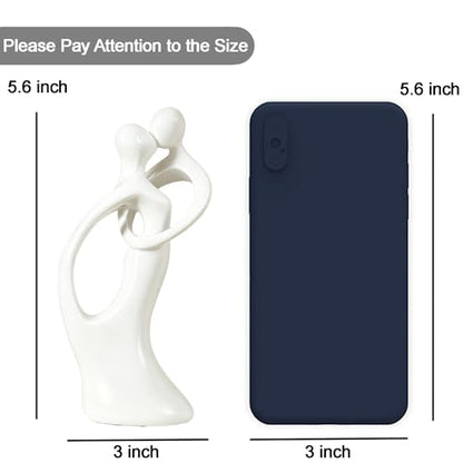 Modern Abstract Couple Statue, Kissing Lovers Sculpture Figurine Home Decor - style: Style A-White