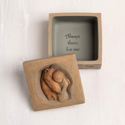 Willow Tree Quiet Strength, Sculpted Hand-Painted Keepsake Box | Pet-Themed Figure, Holds Small Treasures, Hidden Message Inside, Cast from a Susan Lordi Original Carving, Fitted Gift Box - style: Quiet Strength