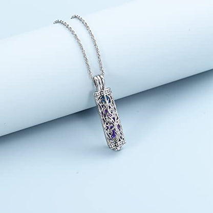 shajwo Cylinder Cremation Jewelry Tree of Life Urn Ashes Necklace for Women Men Vial Cremation Ash Pendant Loved One Memorial Jewelry - color: Customize