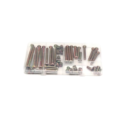 cSeao Crib Screws,Bed Frame Bolts and Nuts Kit, Crib Parts, Bunk Bed Screws, M6-1.0x15-80mm Furniture Barrel Bolts Assortment Kit for Dream on me, Delta, Graco, Fisher Crib, Pack of 60 - size: M6x15-80mm 8 Sizes