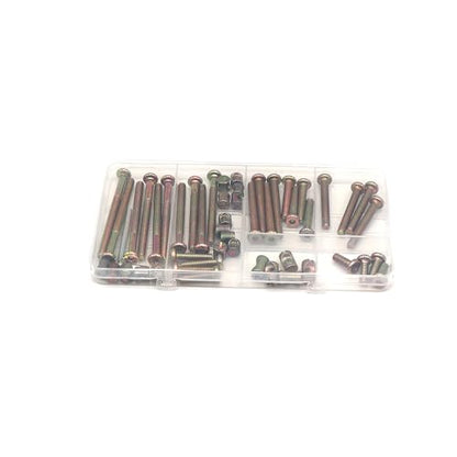 cSeao Crib Screws,Bed Frame Bolts and Nuts Kit, Crib Parts, Bunk Bed Screws, M6-1.0x15-80mm Furniture Barrel Bolts Assortment Kit for Dream on me, Delta, Graco, Fisher Crib, Pack of 60 - size: M6x15-80mm 8 Sizes