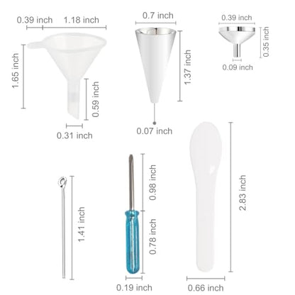 7Pcs Cremation Kit for Ashes with Funnel Set Mini Tiny Funnels for Filling Small Bottles and Jewelry Practical Filling Tools for Urn Pendant Necklace Ashes Preservation and Liquid Transfer
