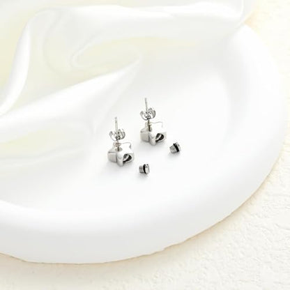 Small Star Urn Earrings for Ashes Cremation Earrings for Women Stainless Steel Cremation Jewelry Memorial Earring Keepsake Jewelry of Loved Ones with Fill Tool - color: Silver