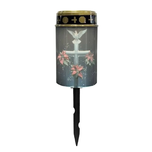 Cross Dove Solar Cross for Cemetery Grave Outdoor Flameless Solar Powered Light for Prayer Waterproof Christmas Decor Cemetery Solar Lights for Grave Lamp - color: Cross Dove