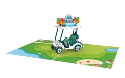 iGifts And Cards Hole-in-One Golf Cart 3D Pop-Up Card Birthday Fun 6"x8" | Friend, Coworker, Coach, Surprise Bday Greeting, Golf Lover, Sports Theme, Outdoor Celebration, Keep Swinging, With Notecard - color: Golf Cart Birthday
