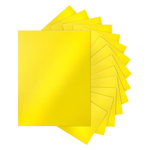 Silunkia 28 Sheets Shimmer Yellow Cardstock 8.5 x 11 Craft Paper 92lb | Thick Printer Paper Card Stock for DIY Making Cards, Office, Scrapbooking, Invitations, Memos, Wedding - color: Yellow, size: 28 Sheets