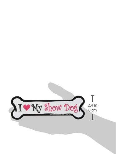Company I Love My Pink Bone Shaped Pet Magnet; Removable Magnets for Cars, Fridges, Lockers & More, Stylish Pet Inspired Car Accessories, 7 x 2 1/4 Inches, 1 Item, Pink,Show Dog