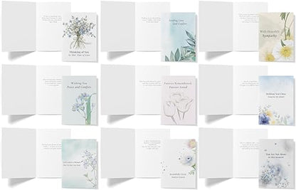 Sympathy Cards with Envelopes, 18 Pack Assorted Watercolor Condolence Cards