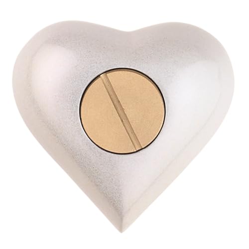 Heavenly Embrace Heart Keepsake Cremation Urn for Ashes, Brass, Silver Pink Urn, Keepsake Sized Cremation Urn, 3 Inches Wide - color: Heavenly Embrace