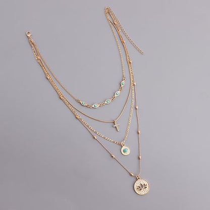 Silver/Gold Plated Angel Wing Pendant Necklace for Women Men | 18K Gold Guardian Angel Wings Feather Necklace Stainless Steel Simple Minimalist Necklaces Birthday Christmas Jewelry Gifts - color: Gold Lotus