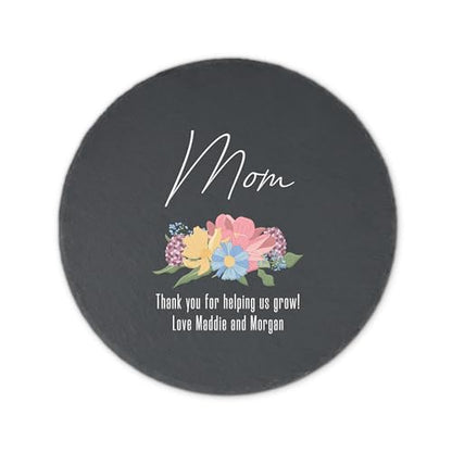 Weddingstar Personalized 9 ⅞" Round Black Slate Garden Stone - Wildflower Garden - color: Wildflower