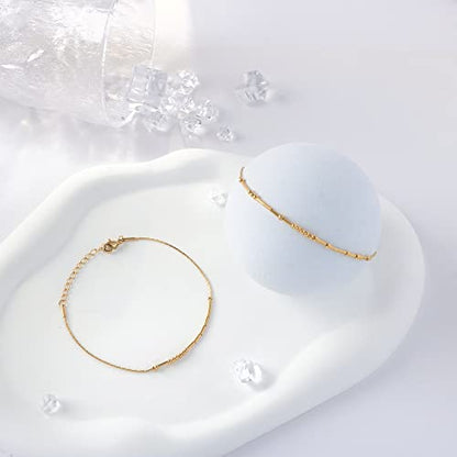Morse Code Bracelets for Women, Gold Silver Stainless Steel Beads Bracelets - style: A new chapter-Gold